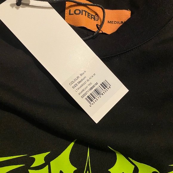 NWT Black Printed Loiter Graphics T-Shirt Sz M - Picture 4 of 4